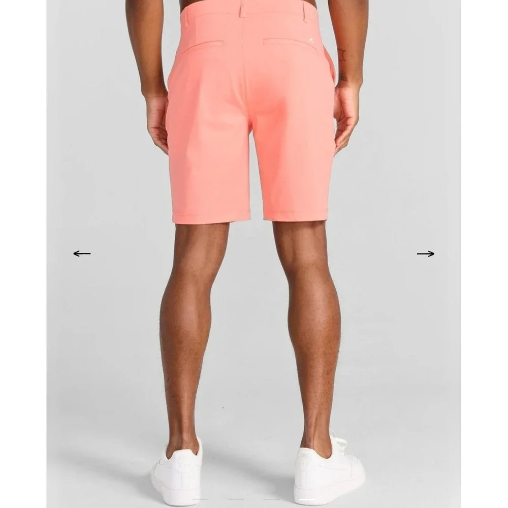 Redvanly Shorts Mens M Coral Hanover Golf Stretch Performance Pull On 7.5" NEW - Picture 4 of 4